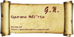Gyurana Márta névjegykártya